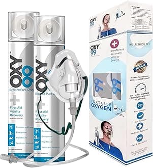 OXY99 Portable Oxygen Canister - Pack-2 (12 L) | Portable Oxygen Can for Travelling | Portable Oxygen Cylinder for High Altitude | Best Oxygen Can | ING. BOSCHI ITALY