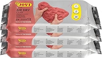Jovi - Air Dry Kit with 3 Pieces - Modelling Paste, Air-Dried without Oven, Terracotta, 3 Pieces of 500 g (P88/3)