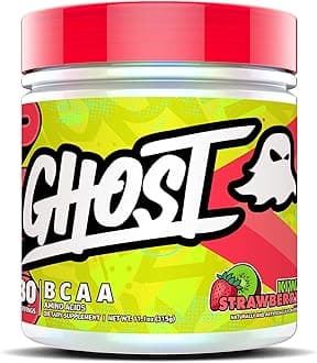 GHOST BCAA Powder Amino Acids Supplement, Kiwi Strawberry - 30 Servings - Sugar-Free Intra, Post & Pre Workout Amino Powder & Recovery Drink, 7G BCAA