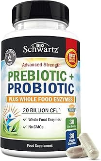 – Probiotic and Prebiotic Capsules - Supports Digestive Health & Bloating Relief for Women & Men - Pre and Probiotics for Gut Health Supplements with Whole Food Enzymes - Non-GMO, Gluten Free - 30 Ct.