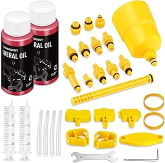 Brake Bleed Kit for SHIMANO, TEKTRO Hydraulic Disc Brakes, Including High Performance Mineral Brake Fluid (120ml)