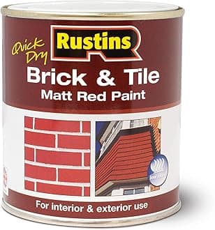Rustins BRITW1000 Quick Dry Brick & Tile 1L, Red