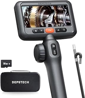DEPSTECH Fiber Scope, Advanced Movable, 2025 Model, 6.2 mm Ultra Fine Scope Camera, 210° Bi-Directional Rotation, 1080P, 4.5-inch IPS Monitor, IP67 Waterproof, Industrial Endoscope Camera, LED Light,