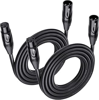 Cable Matters 2-Pack Microphone Cable (Mic Cable/XLR to XLR Cable) 15 Feet(Black)