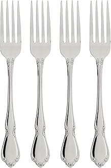 Oneida Chateau Fine Flatware Dinner Forks, Set of 4, 18/10 Stainless Steel