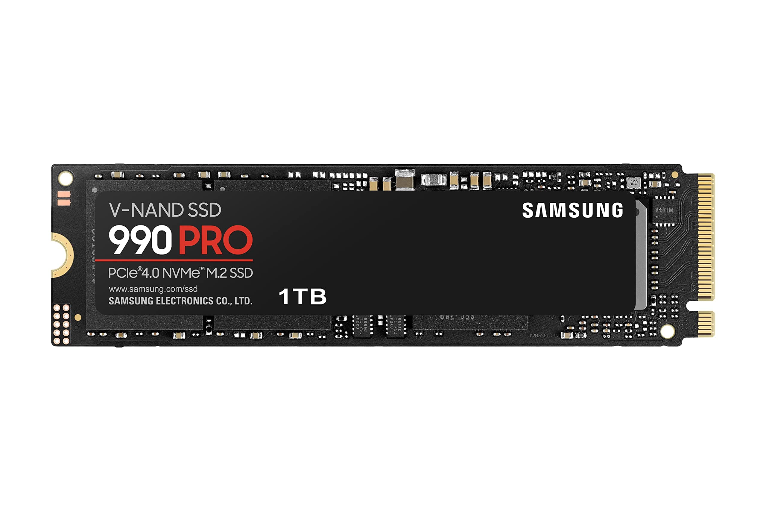 - Samsung 990 PRO SSD 1TB PCIe 4.0 M.2 Internal SSD, Seq. Read Speeds Up to 7,450 MB/s for High End Computing, Gaming, Video Editing and Heavy Duty Workstations, MZ-V9P1T0BW.