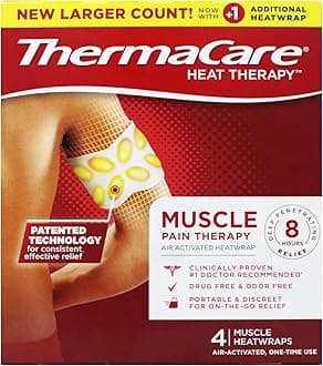Heatwraps Muscle Pain Therapy, Relieve Pain Associated with Muscle Aches, Muscle Spasms, and Cramps - 4 Count, Beige