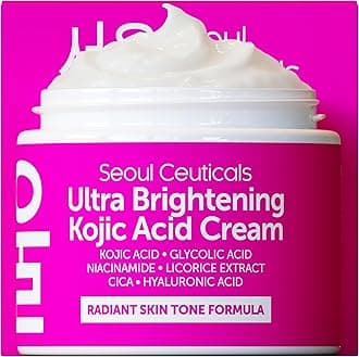SeoulCeuticals Korean Kojic Acid Cream – 2Oz Kojic Acid Face Cream for Dark Spots with Glycolic Acid, Niacinamide, Cica & Hyaluronic Acid – Cruelty-Free K Beauty Moisturizer