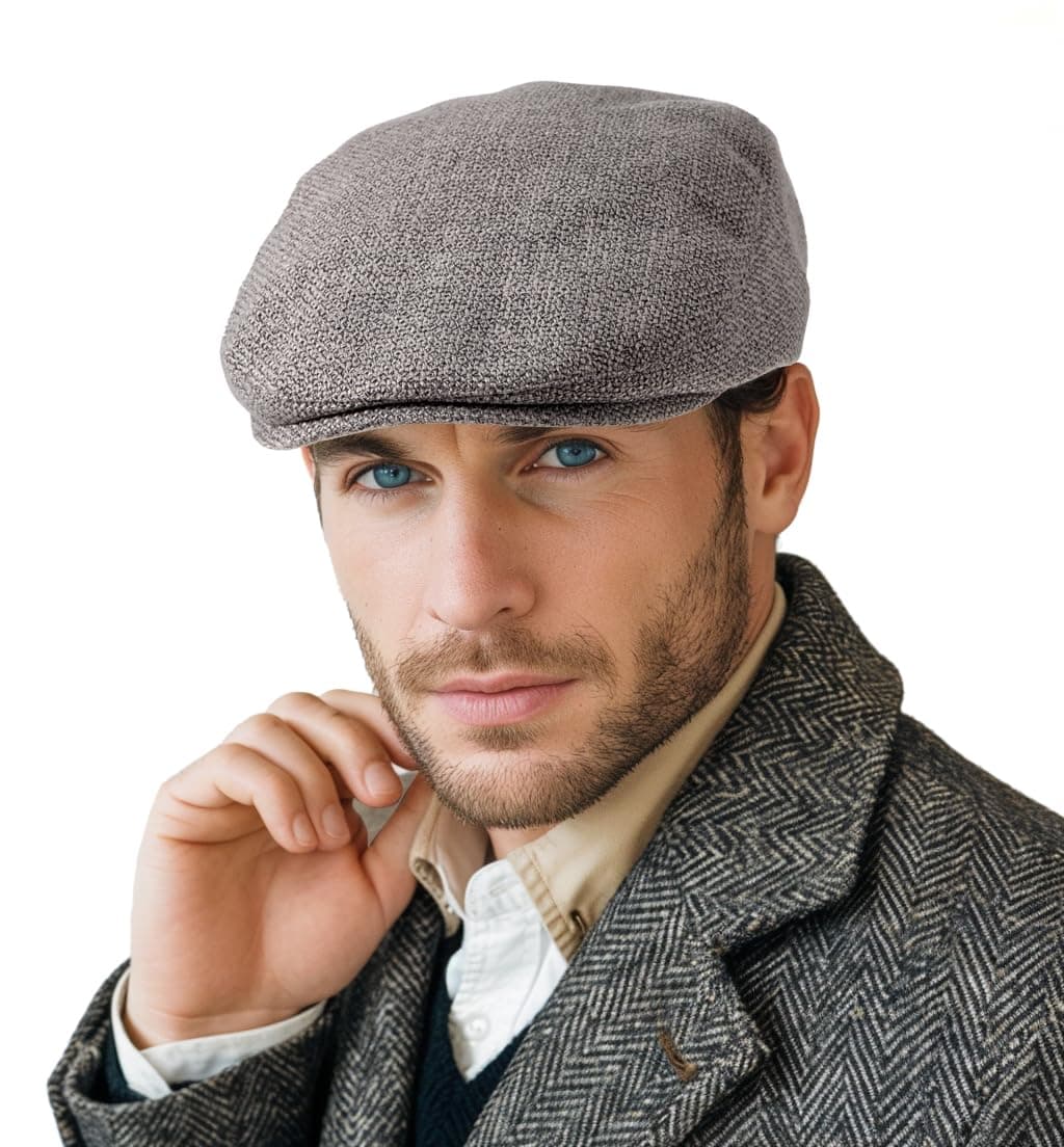 Classic Solid Flat Cap Newsboy Hats for Men Cabbie Driving Scally Adjustable