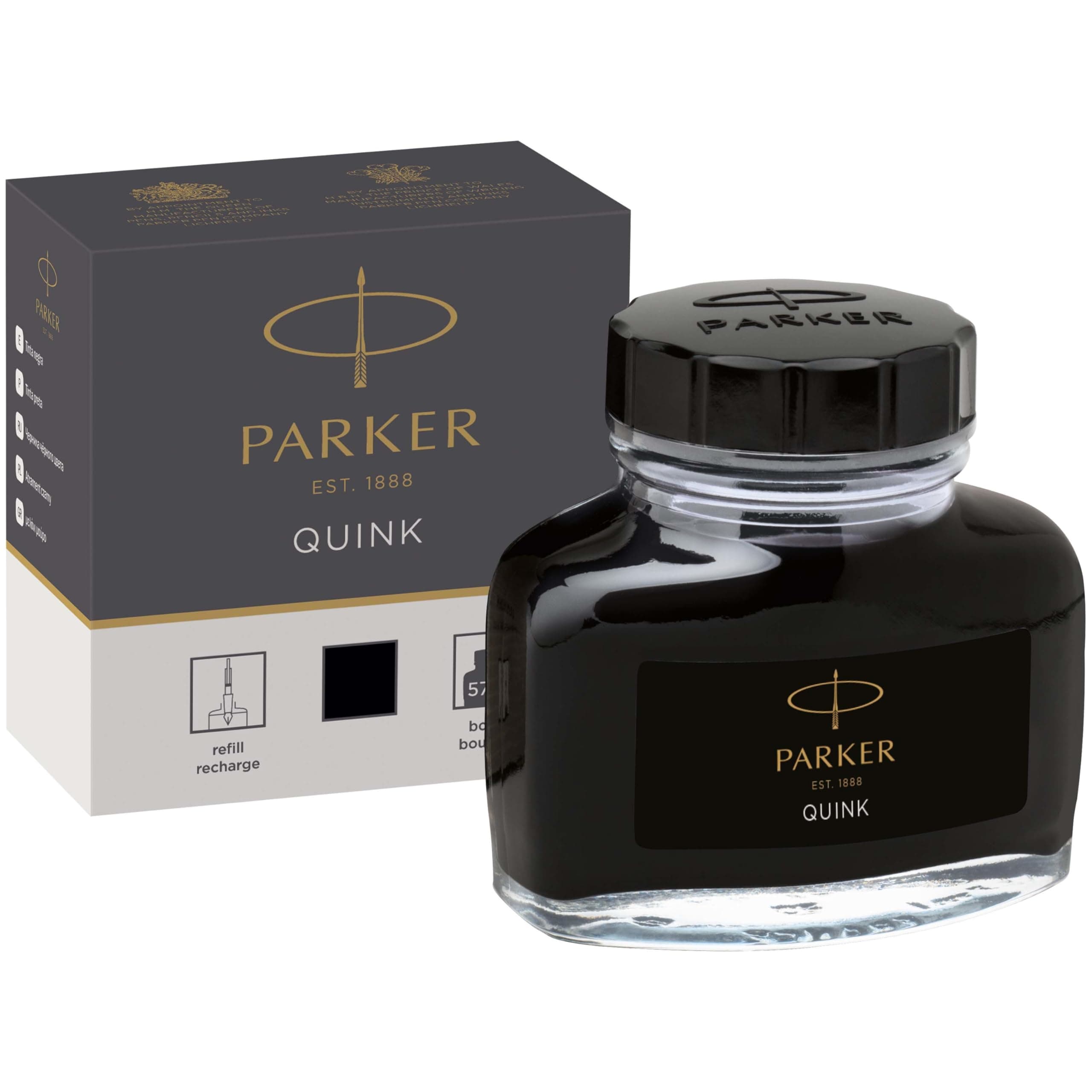 Fountain Pen Ink Bottle | Black QUINK Ink | 57 ml Fountain Pen Refill