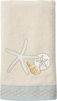 Hand Towel, Soft & Absorbent Cotton Towel, Beach Inspired Bathroom Accessories (Seaglass Collection)
