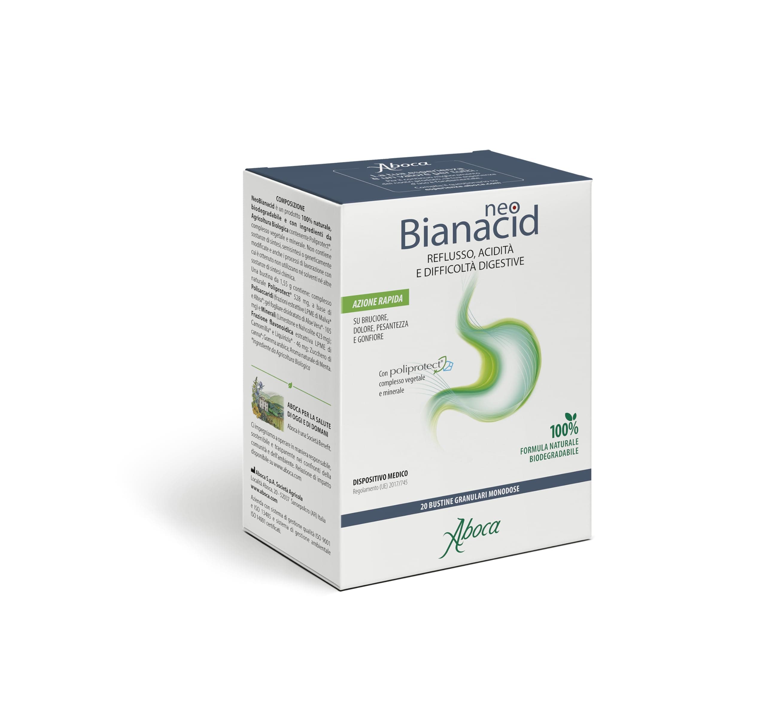 Aboca NeoBianacid 20 Sachets - Acidity, Reflux and Digestive Difficulty