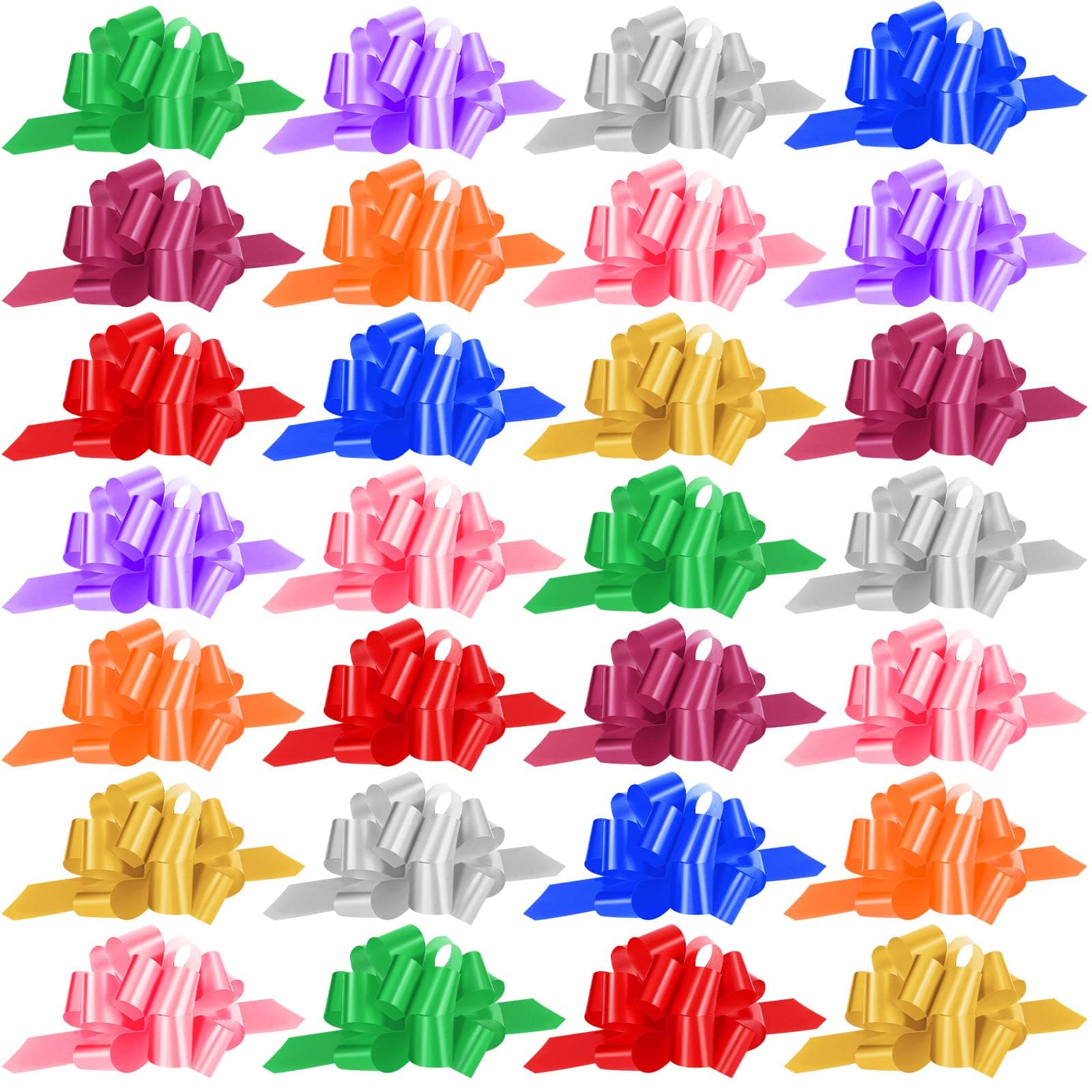 Chunyin 72 Pcs 5 Inch Wrap Pull Bows Gift Bows with Ribbon for St. Patrick's Day, Easter, Graduation Gift Wrapping Decor Birthday Anniversary Supplies(Multi Color)