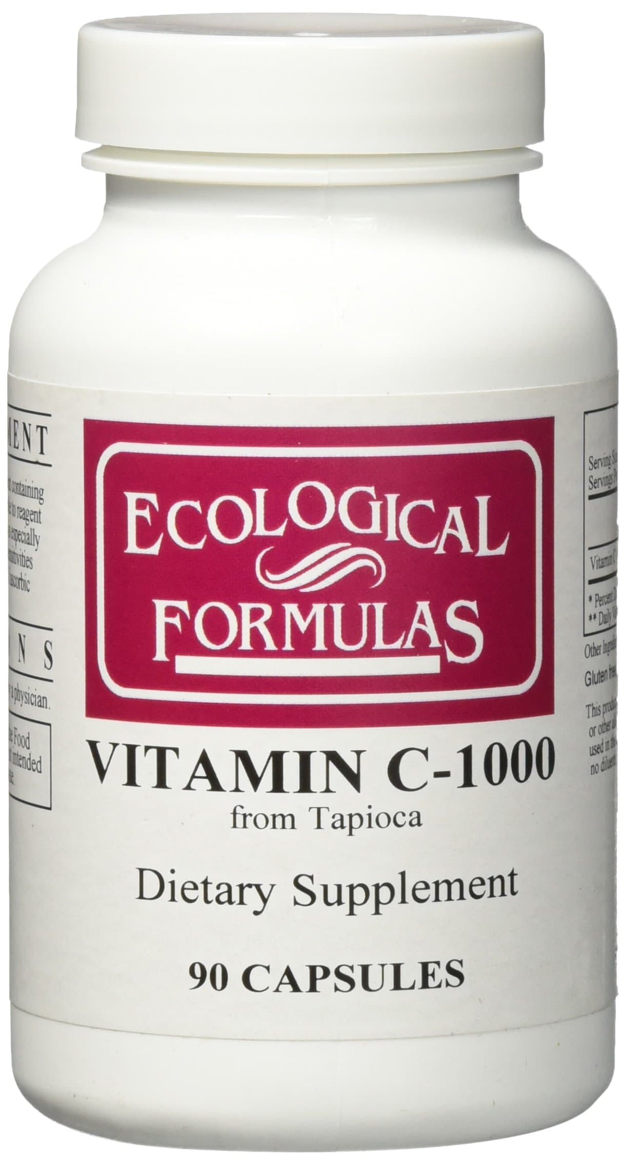 Ecological Formulas Vitamin C-1000 Capsule from Tapioca, 90 Count