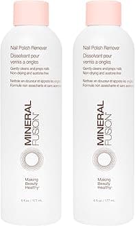 - Mineral Fusion Nail Polish Remover - Acetone-Free Nail Care with Natural Solvents - Non Drying Liquid Formula - 6 fl oz, Pack of 2