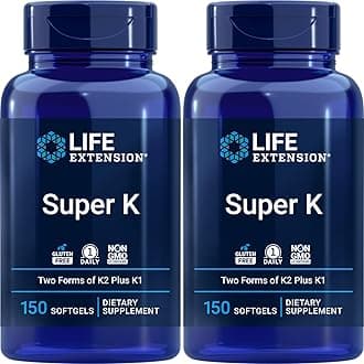 Super K, 150 Softgels (Pack of 2) with Vitamins K and K2