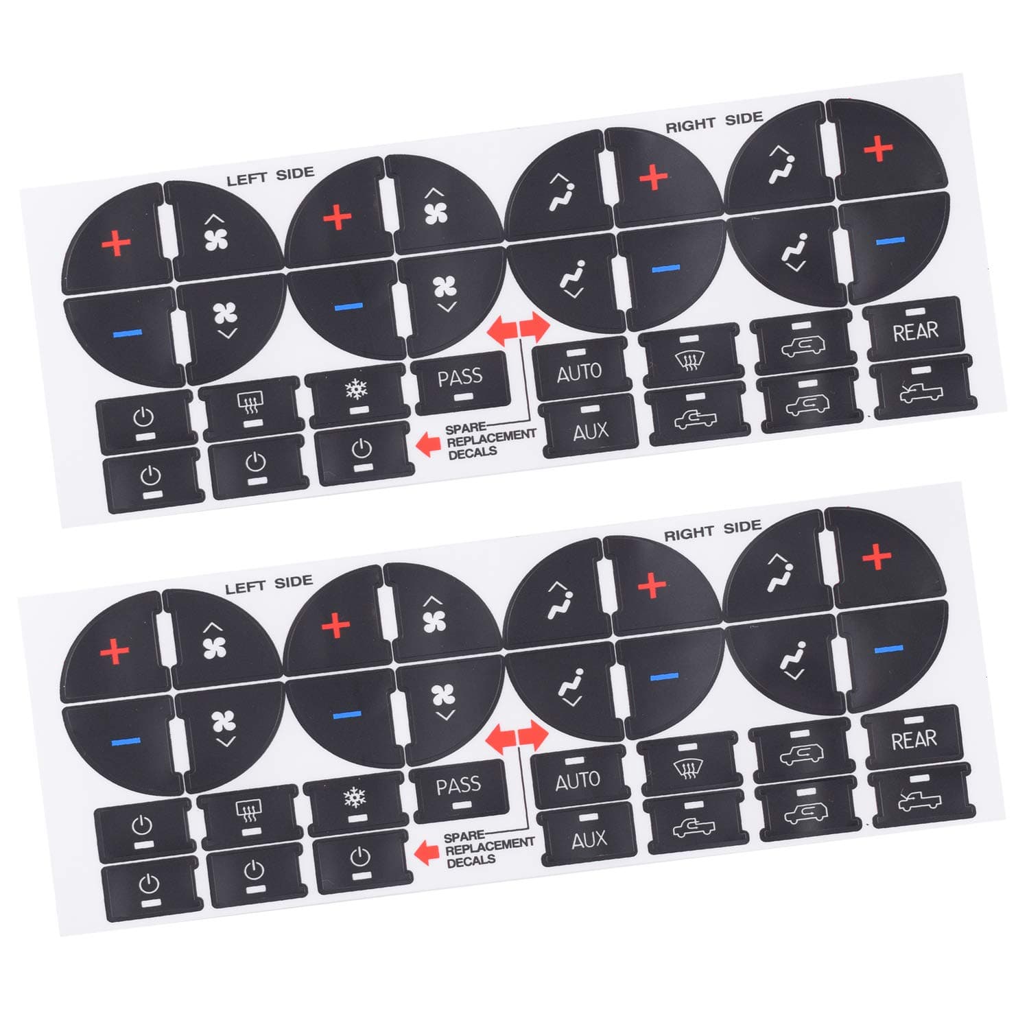 Update Material 2PCS A/C Dash Button Repair Kit Sticker Fit Replacement Adhesive for Ruined Faded Auto Climate Control Decals