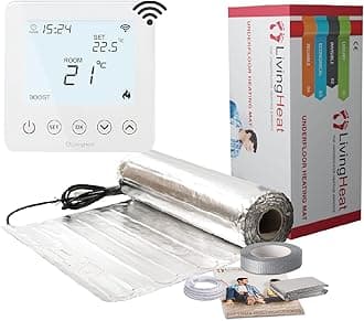 Underfloor Heating Kit for Under Laminate & Wood Floors, Electric 150w /m² with Wi5 Wi-Fi Thermostat, 6/m²