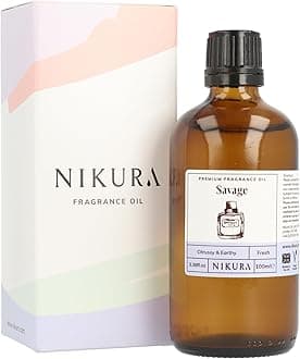 – Nikura Savage Fragrance Oil - 100ml | Perfect for Soap Making, Candle Making, Wax Melts, Diffuser, Burner | Great for use in Bath Bombs, Perfume Oil, Aftershave Car Freshener | Vegan & UK Made