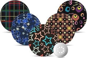 Libre 3 Sensor Covers Waterproof, Amolyfe 10 Pack Freestyle Libre 3 Covers, Bump-Proof with Hard Cap, Waterproof Breathable Medical CGM Adhesive Patches, 14-Day CGM Protection (Star)