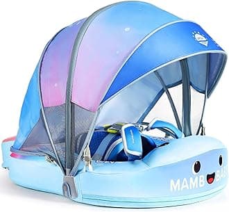 3 Swim Method Add Bed More Comfortable Mambobaby Float with Canopy and Tail Skin-Friendly Infant Pool Float Non Inflatable Baby Swim Float Mambo Float Swim Trainer for Boys Girls