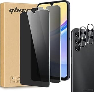 【2+2 for Samsung Galaxy A15 5G Tempered Glass Privacy Screen Protector with Camera Lens Protector ，Scratch-resistant, Bubble-free, Easy Installation