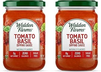 Walden Farms Tomato Basil Pasta Sauce – Zero Calorie, Sugar Free, Keto & No Carb Sauce for Pasta, Veggies & More – 2-Pack, 12 oz Bottles