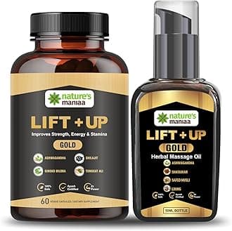 Nature's Gold LIFT UP Massage Oil For Men's 50 Ml & Mens Capsule 60 Pics (Set Of Combo)