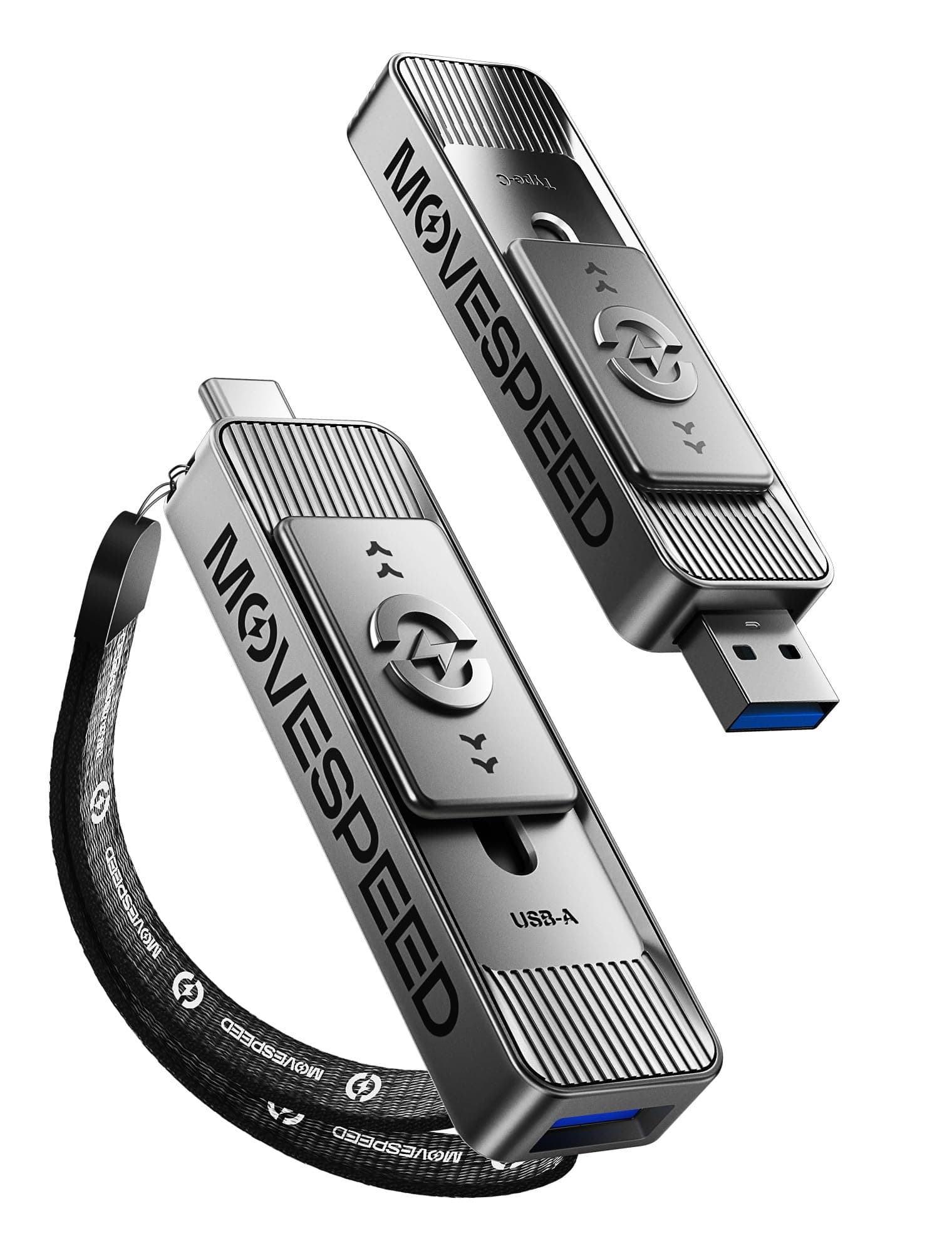 2TB Solid State Drives with Dual Ports & Push-Pull Design 560MB/s Read Speed, Type C + USB 3.2 Drive Portable ssd for iPhone 15/16/Android/Mac