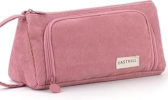 EASTHILL Big Capacity Pencil Case, Canvas - Pink