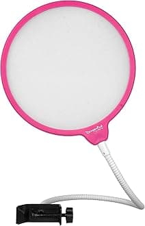 Dragonpad USA 6" Microphone Studio Pop Filter with Clamp - Pink/White