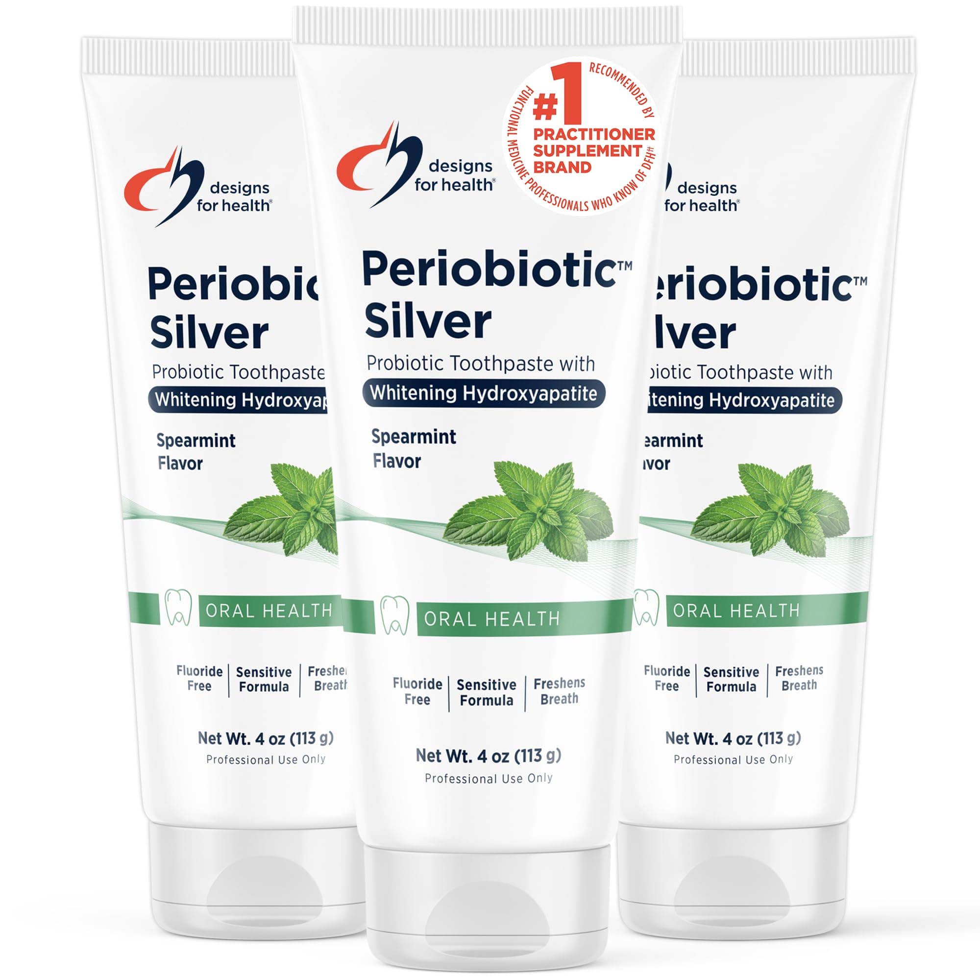 - PerioBiotic Silver Hydroxyapatite Toothpaste - Fluoride Free Toothpaste with Oral Probiotics with Whitening Hydroxyapatite - Supports Gum Health & Remineralization (3 Pack, 4oz)