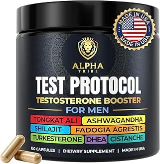 Alpha Tribe Test Protocol - Elite Natural Testosterone for Men | Testosterone Supplement for Men with Ashwagandha & Tongkat Ali (120 Count Pack of 1)