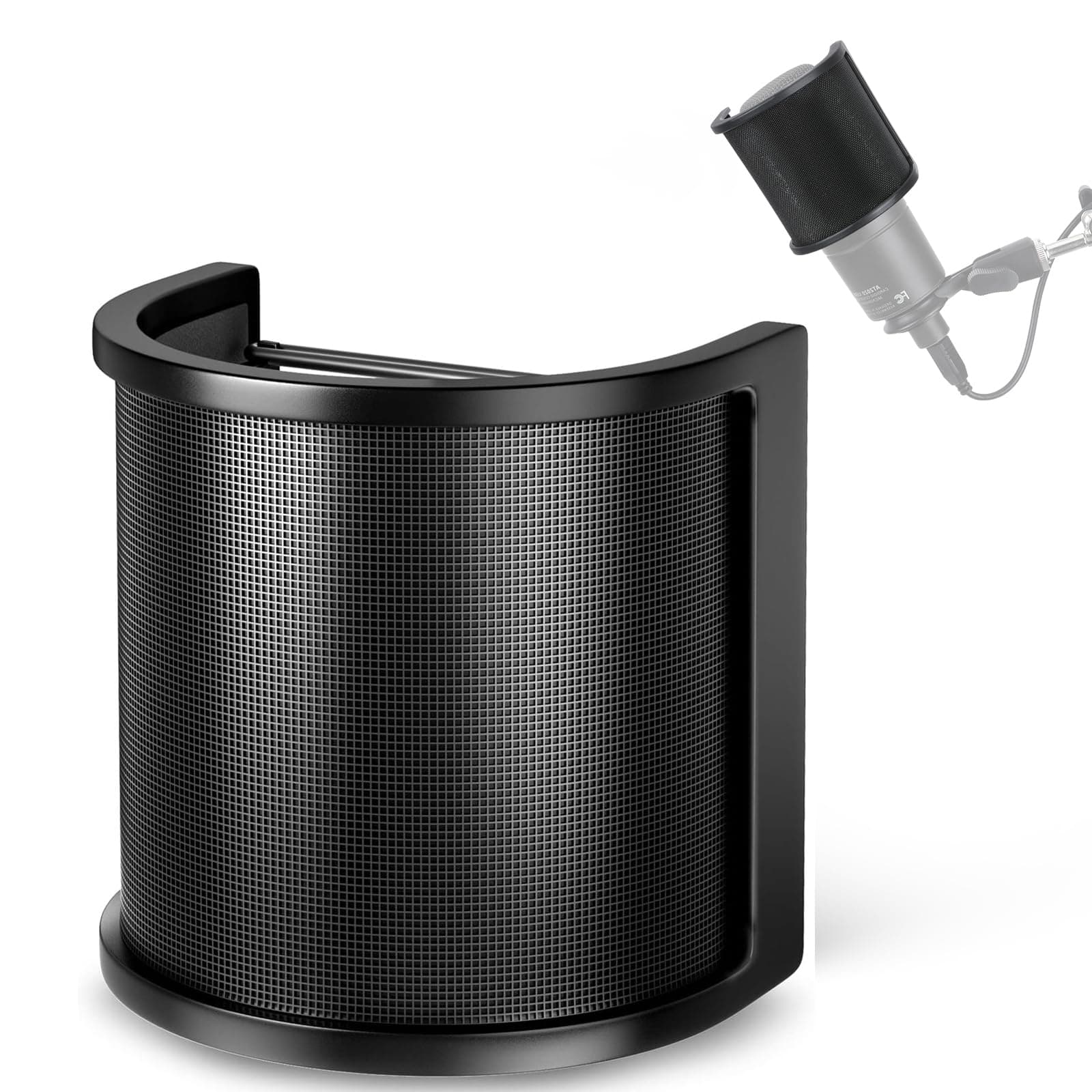 YOUSHARES Mic Pop Filter - Upgraded Three Layers Windscreen Mask Shield Compatible with AT2020 USB Gaming Microphone, Suitable for 35 mm to 50 mm Microphones