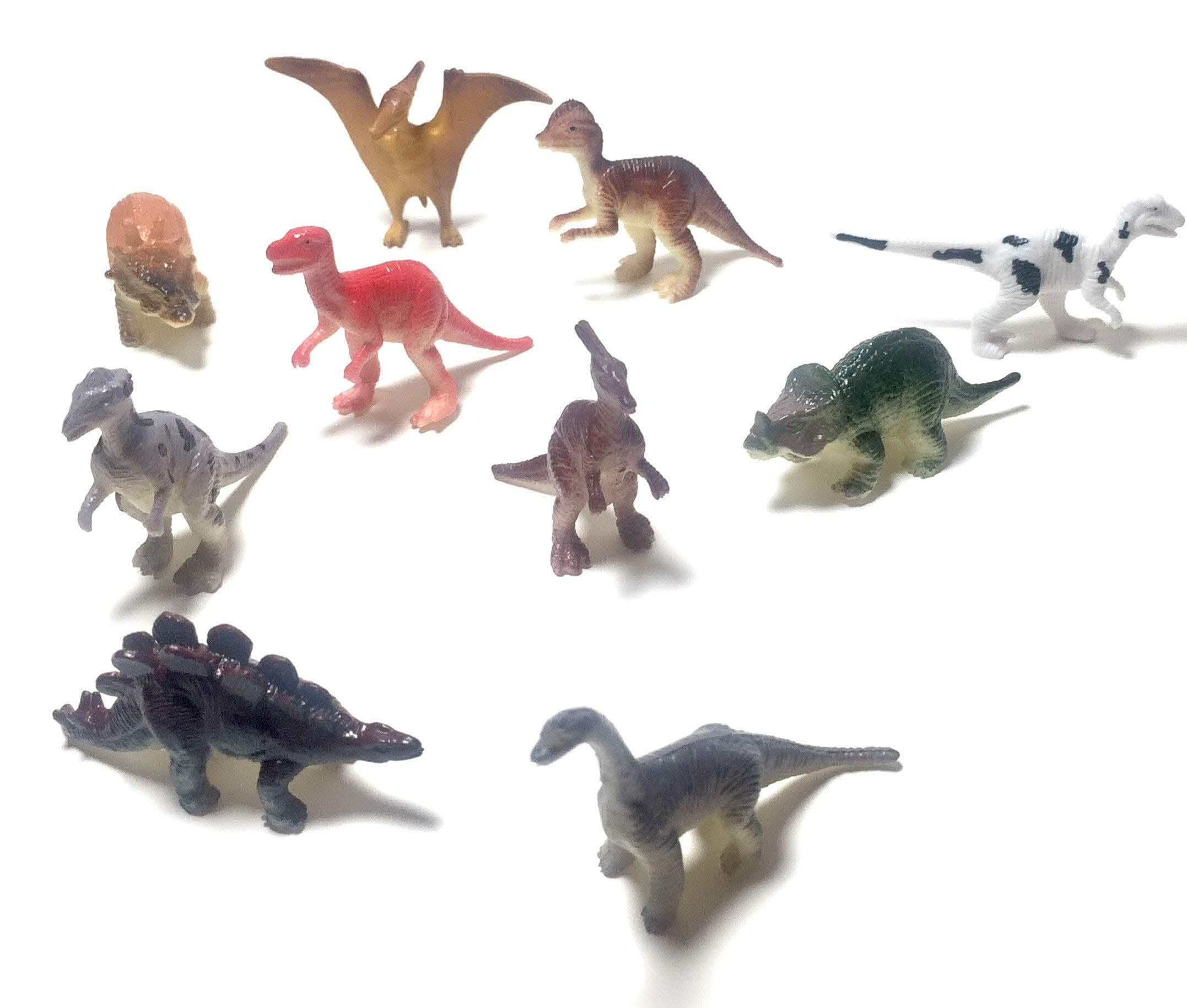 Hunson Mini Dinosaur Plastic Figures - Cool Interactive and Educational Toys for Kids 3 Years and Up - Perfect Cake and Cupcake Topper - Can Be Used for Party Favors - 2.5" - 20 Pcs