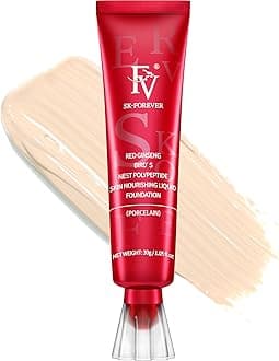 Foundation Long Lasting Medium Coverage with Matte Finish Up to 12 Hours Waterproof Foundation Oil Free and Lightweight for Oily Skin, 30ml (PORCELAIN)