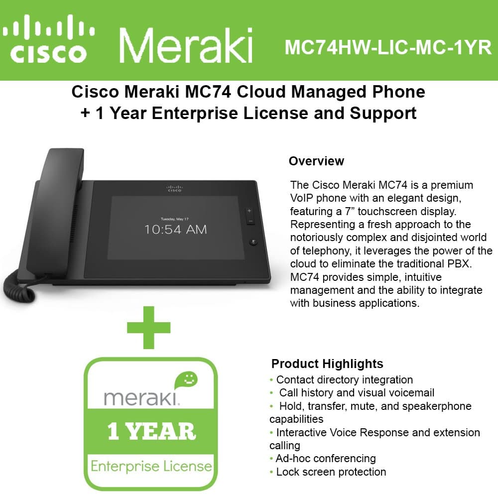 MC74 VoIP Cloud Managed Phone Bundle with 1 Year MC Series Cloud License