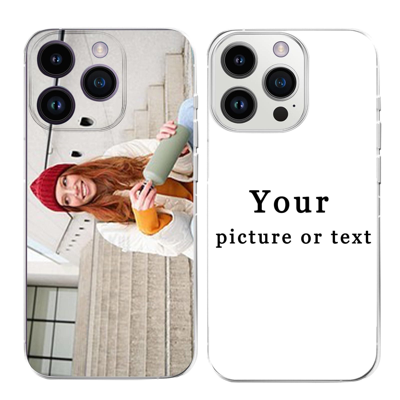 Phone Case, Clear Phone Case for iphone 13 14 15, Customise it with Your Own Cherished Photo, Protective Phone Case Customized for Iphone All Phone Models, Personalised Phone Cases (1 Photo (Full))