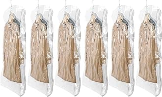 TAILI Hanging Vacuum Sealer Storage Space Saver Bags for Clothing, Suits and Jackets, Closet Organizers, 6 Pack Jumbo Clear