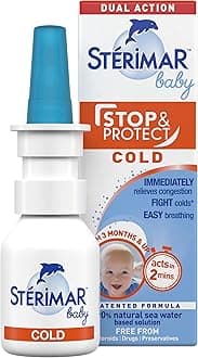 Sterimar Baby Stop & Protect Cold - 100% Natural Sea Water based Nasal Spray - 15ml Pump