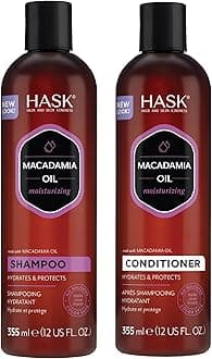 MACADAMIA OIL Shampoo and Conditioner Moisturizing for all hair types, color safe, gluten free, sulfate free, paraben free - 1 Shampoo and 1 Conditioner Set, 355 ml (Pack of 2)