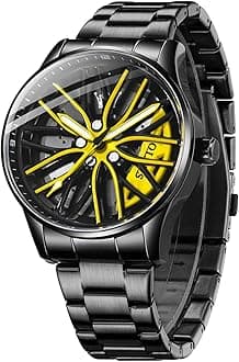 OLEVSMen Watch Blue Gold Analog Quartz Stainless Steel Waterproof Luminous Date Luxury Casual Watch