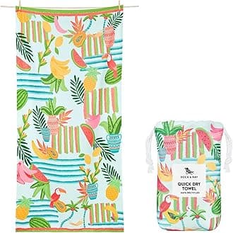 Dock & Bay Beach Towel - Quick Dry, Sand Free - Compact, Lightweight - 100% Recycled - Includes Bag - Tropicana Treat - Extra Large (200x90cm, 78x35)