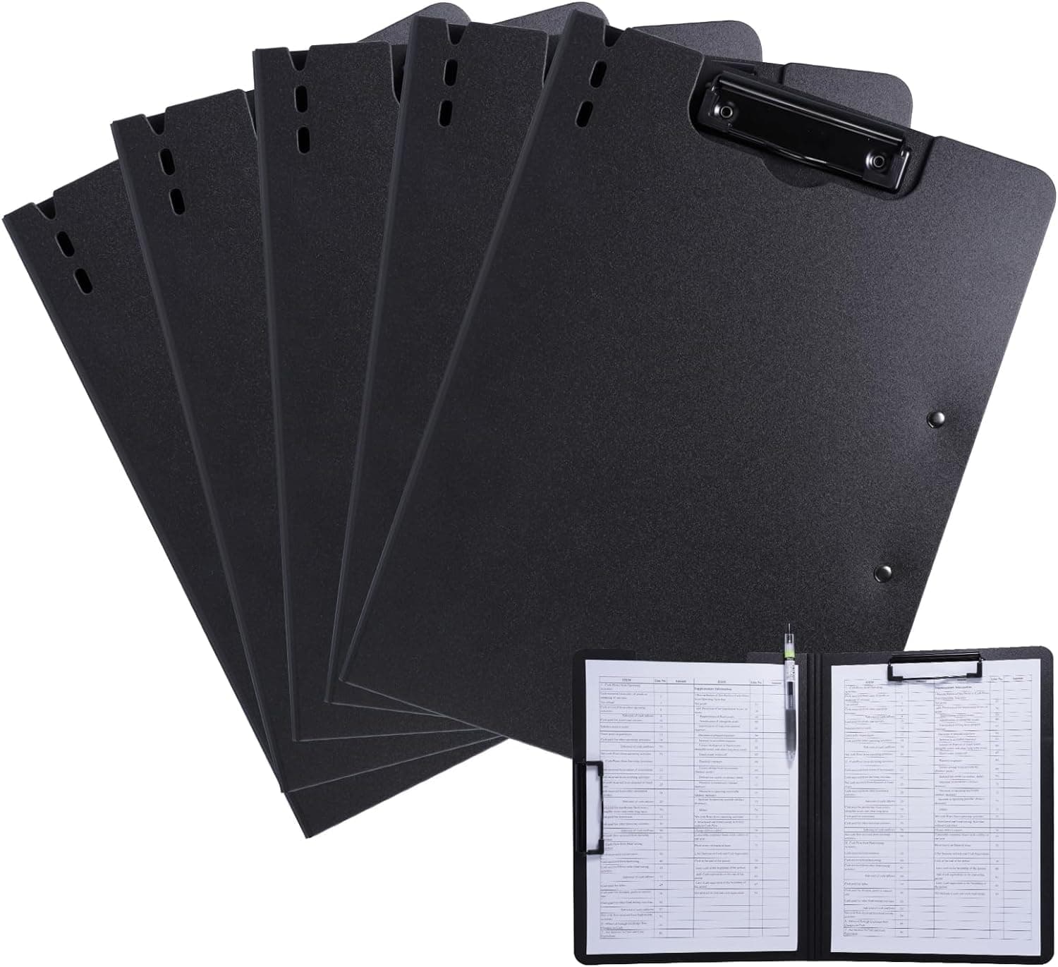 5 Pcs Black Clipboard Folder