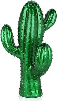 ADM - 'Cactus 2 large' - Resin Pop Art sculpture with metal effect - Green - H68 cm