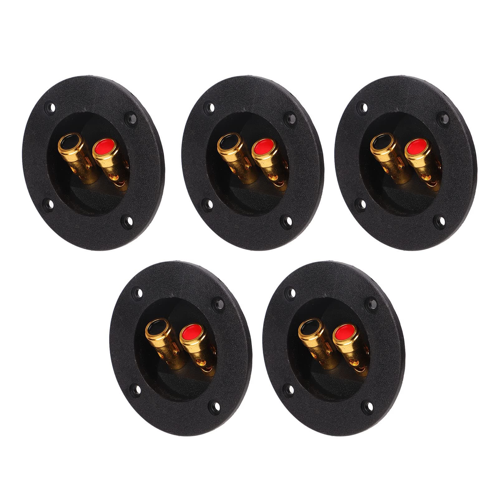 Qinlorgo2 Way Speaker Box Dual Subwoofer Box Terminal Binding Posts Black Easy Connect 5 Pcs for Home Hotel Lobby