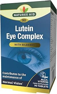 Lutein Eye Complex – with Bilberry, Zinc, Vitamins A B2 C E Riboflavin – Supports Normal Vision Maintenance & Eye Health – Vegan, Gluten-Free, Non-GMO - 90 Tablets