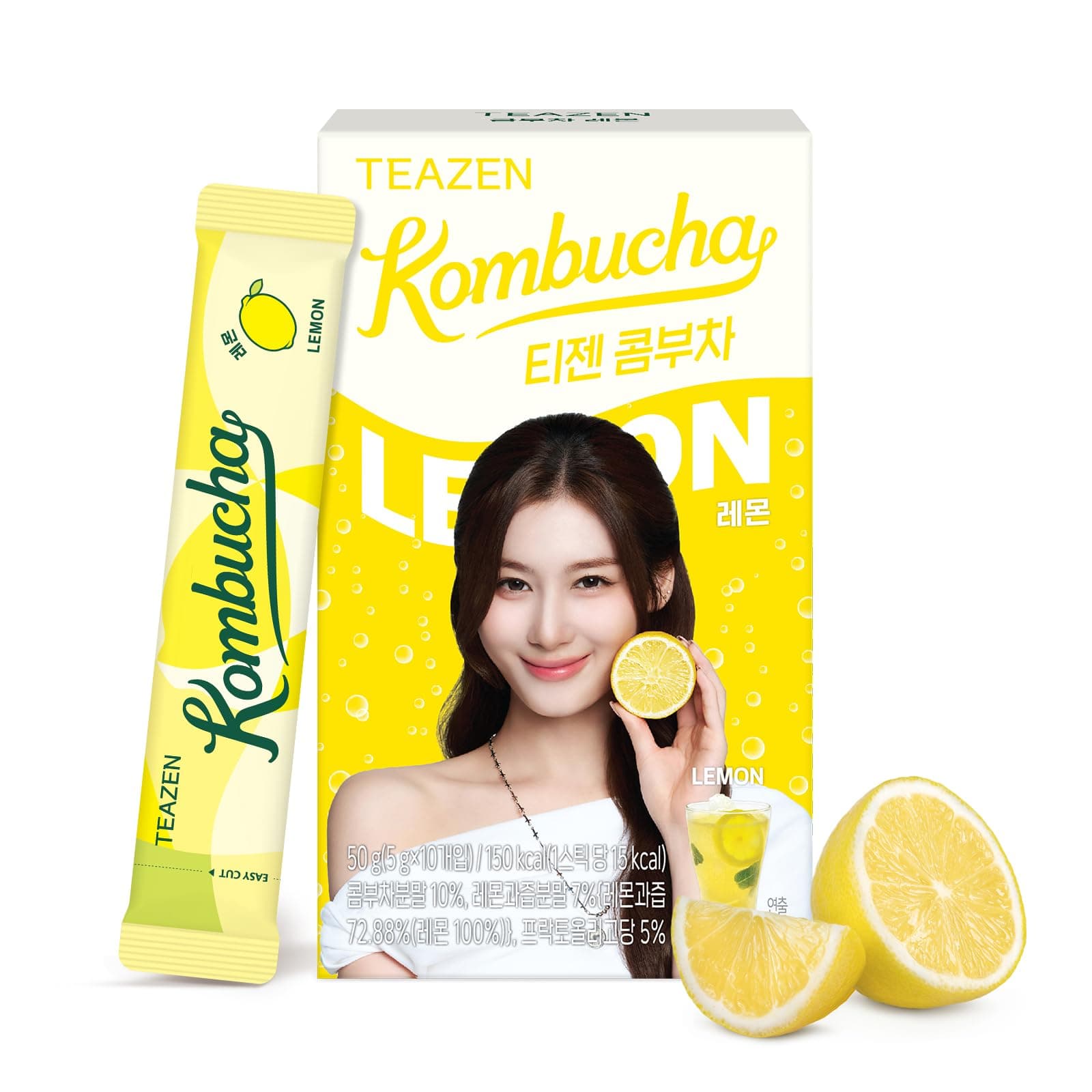 Teazen Kombucha Lemon Probiotics (10 Sticks)