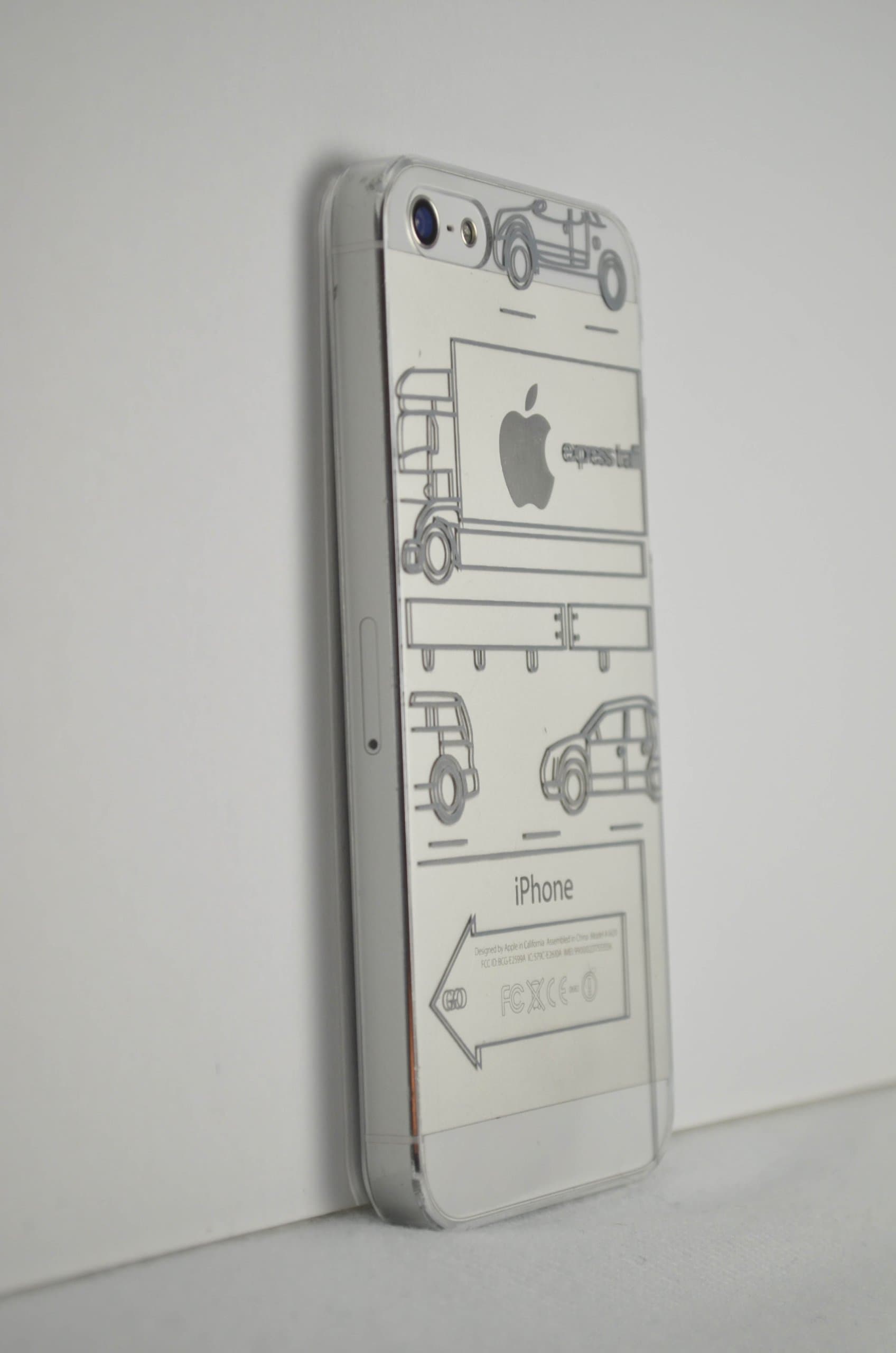 Ultra-slim Clear Artwork Case for Iphone 5 and 5S (Clear-automotive) Retail Packaging