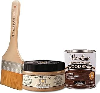 Liquid Wood for Gel Stain & Wood Stain by Retique It - 16oz Light (Perfect Companion to Chalk Furniture Paint, Milk Paint & Cabinet Paint) Beyond Faux Wood Look Paint (8oz, 20 Dark Walnut)